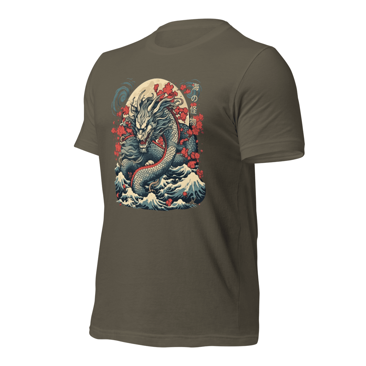 Army- Japanese Dragon T-shirt, Tokio Japan, Sanurai tee, gift for dad, gift for him, tee, Shirt, kawaii, Japanese Dragon, Japanese Graphic Tee, Japanese Cumture apparel, Japanese Shirt, ryohei fuke, david finch, oriental, wimmelbilder, kurzgesagt, shodo, manga style, carl eugen keel, maritime scenes,  otto müller