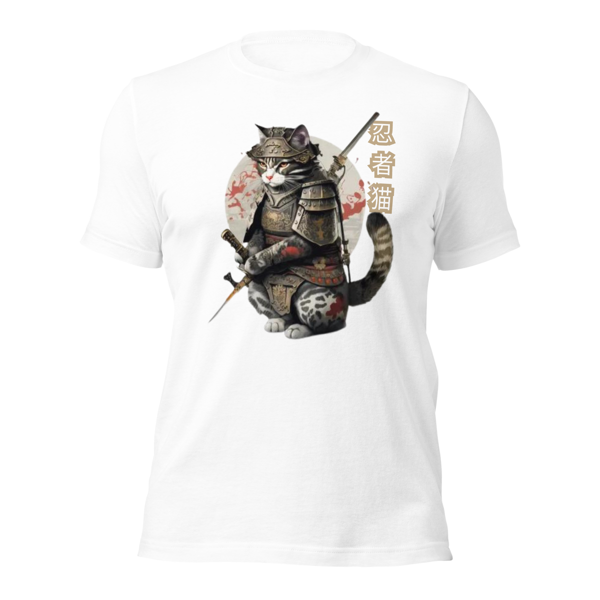 White Color- Tokio Japan,  Samurai cat tee,  Samurai Cat, Tattoo Style Shirt,  Samurai cat,  Samurai,  Ninja, Samurai Kitten,  Ninja cat tshirt,  Ninja Cat,  kawaii,  Japanese Kawaii, Ninja Cat T-Shirt,  Japanese Calligraphy,  gift for him,  gift for her,  gift for cat lover,  Cat Lover T-Shirt